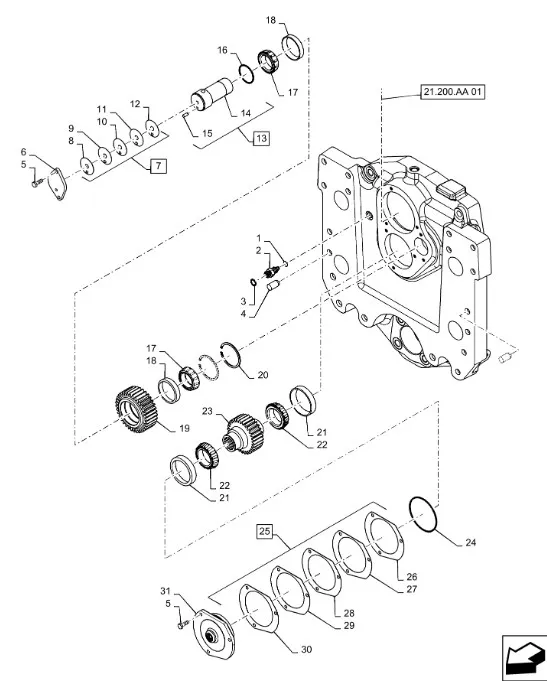 228304A2 - Вал шестерни обводн. 35Т редуктора повыш. КПП T8., Mg. с 02г.в.